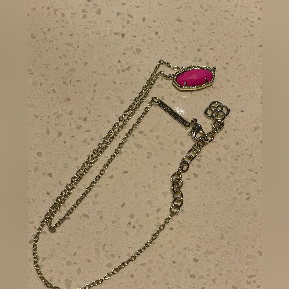 Kendra Scott Elisa Necklace-Hot Pink
